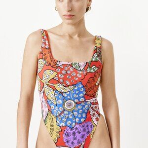 NWOT - Mara Hoffman Idalia One Piece Swimsuit - Red Floral - Large